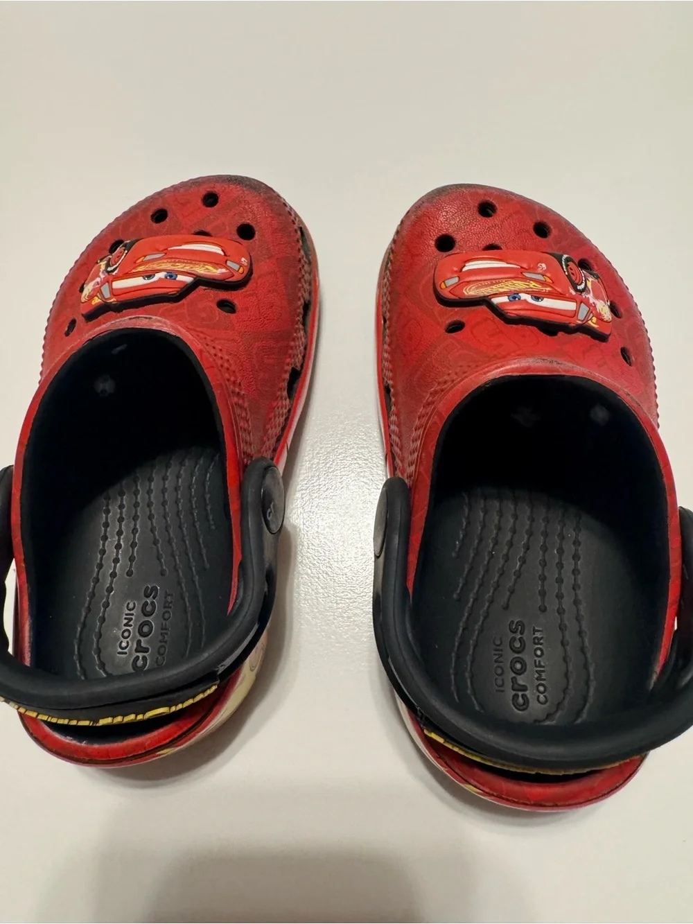 CROCS Kids Lightning McQueen Red and Black Clogs